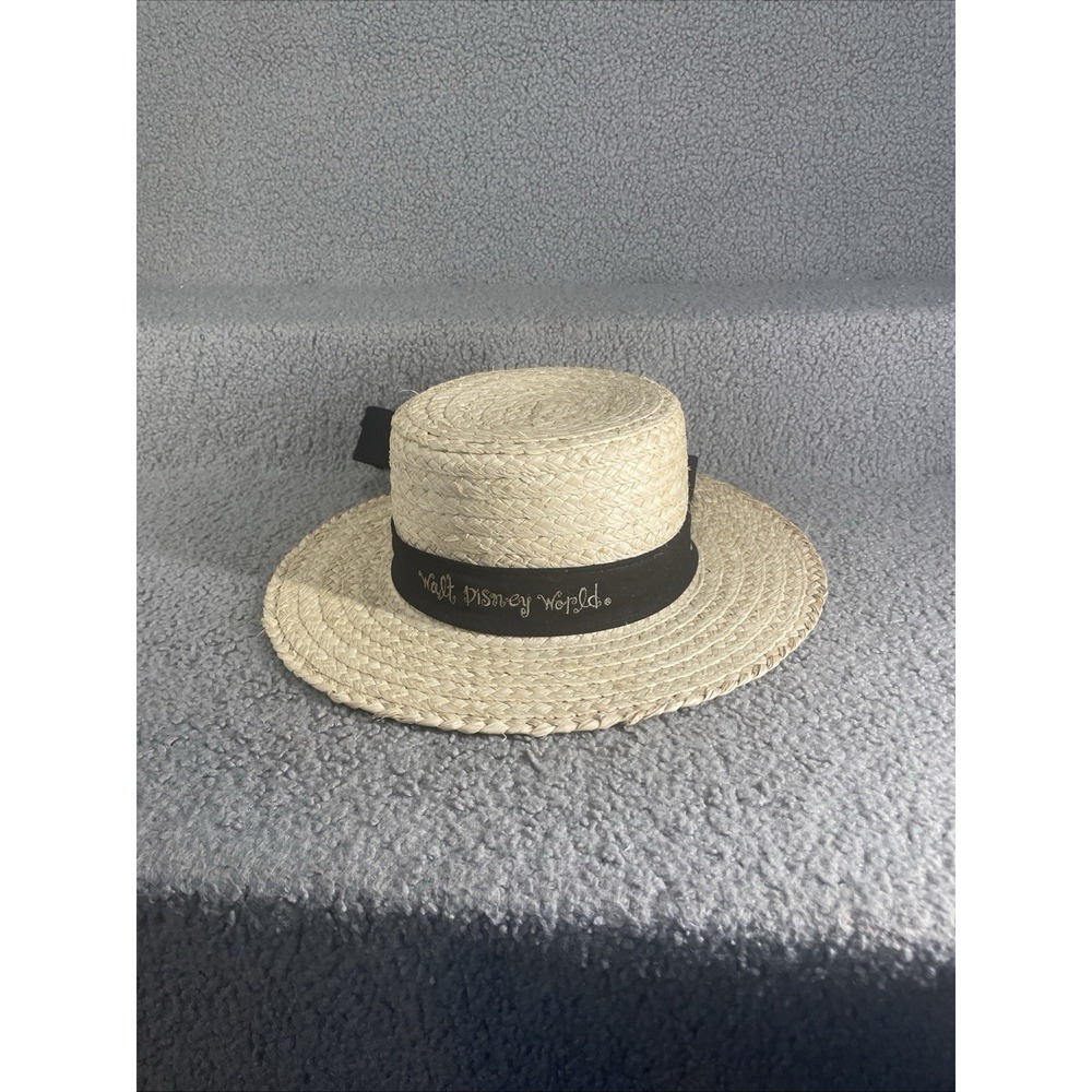 Walt Disney World Vintage Straw Sun Hat Black Band